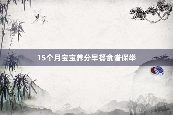 15个月宝宝养分早餐食谱保举